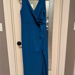 Chic Asymmetrical Teal Dress